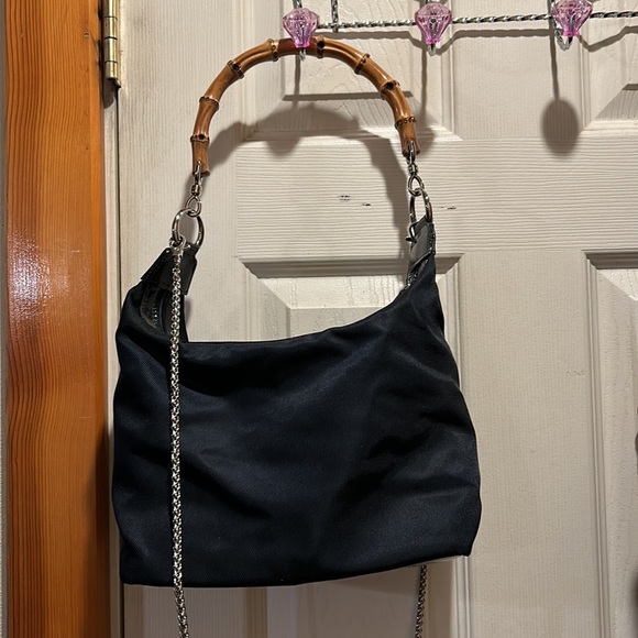 GUCCI  VINTAGE Navy Sholder/crossbody’s bag made out of nylon. - Picture 2 of 12